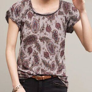 Anthropologie T.La Grey Paisley Flutter Tee